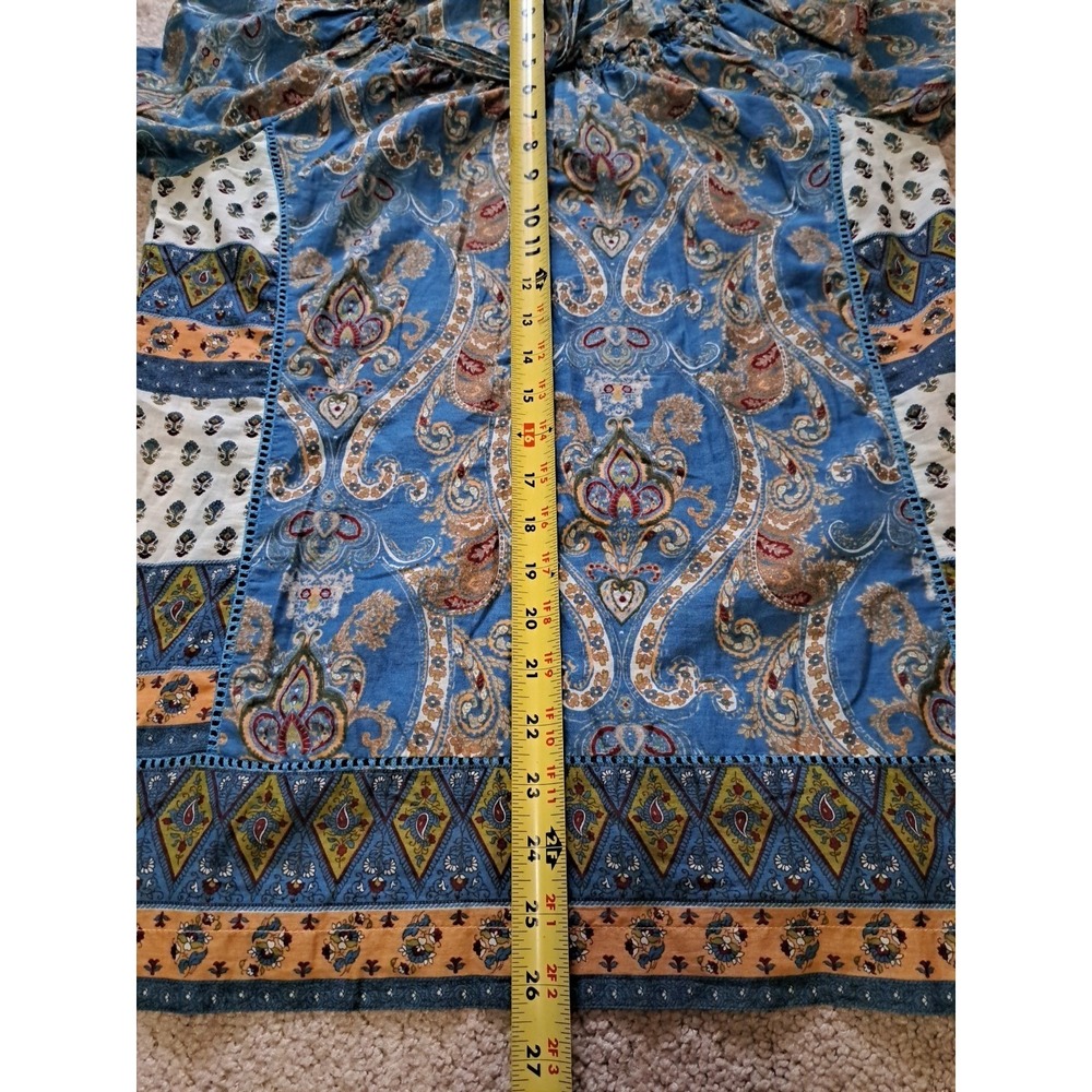 Lucky Brand Cotton Lightweight Paisley  Boho Style Patchwork Blouse Top Tunic S - Picture 7 of 13